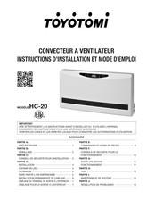 Toyotomi HC-20 Instructions D'installation Et Mode D'emploi