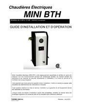 THERMO 2000 MINI BTH Guide D'installation Et D'operation