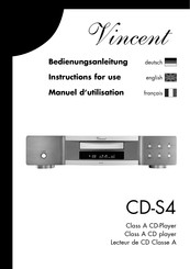 VINCENT CD-S4 Manuel D'utilisation