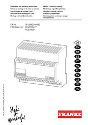 Franke ACEX9001 Notice De Montage Et De Mise En Service