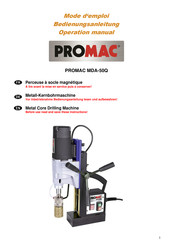 Promac MDA-50Q Mode D'emploi