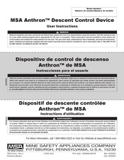 MSA Anthron SDSD001 Instructions D'utilisation