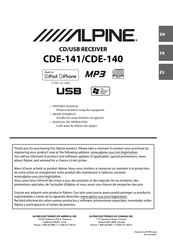 Alpine CDE-140 Mode D'emploi