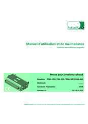 Habasit PML-200 Manuel D'utilisation Et De Maintenance