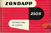 Zundapp 250 S 1957 Instructions De Service