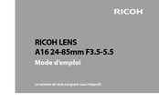 Ricoh A16 24-85mm F3.5-5.5 Mode D'emploi
