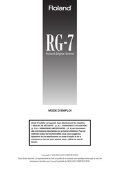 Roland RG-7 Mode D'emploi