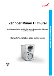 Zehnder HRmural 1200 Manuel D'installation Et De Maintenance