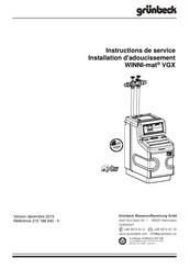 Grunbeck WINNI-mat VGX 9 Instructions De Service