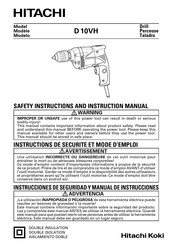 Hitachi D 10VH Instructions De Sécurité Et Mode D'emploi