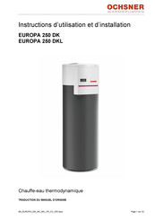 Ochsner EUROPA 250 DKL Instructions D'utilisation Et D'installation