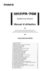 Hakko FR-702 Manuel D'utilisation