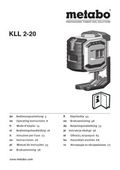 Metabo KLL 2-20 Mode D'emploi