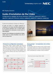 NEC MultiSync UX552S Guide D'installation