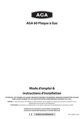 AGA 60 Mode D'emploi Et Instructions D'installation