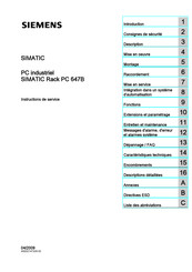 Siemens SIMATIC Rack PC 647B Instructions De Service