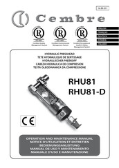 Cembre RHU81 Notice D'utilisation Et Entretien