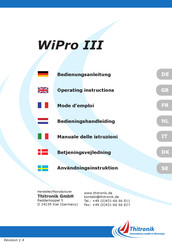 Thitronik WiPro III Mode D'emploi