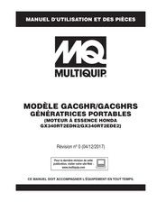 MQ Multiquip GAC6HRS Manuel D'utilisation