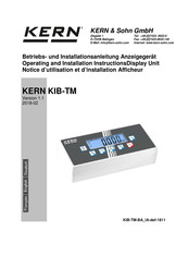 KERN KIB-TM Notice D'utilisation Et D'installation