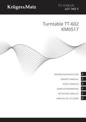 Krüger & Matz TT-602 Mode D'emploi