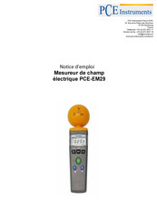 PCE Instruments PCE-EM29 Notice D'emploi