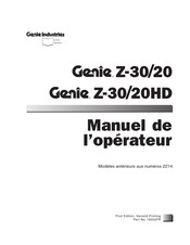 Genie Industries Z-30/20HD Manuel De L'opérateur