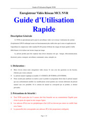 MCL IP-NVR904 Guide D'utilisation