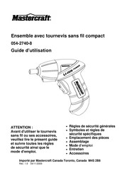 MasterCraft 054-2740-8 Guide D'utilisation