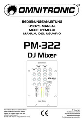 Omnitronic PM-322 Mode D'emploi