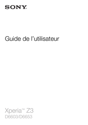 Sony Xperia Z3 Guide De L'utilisateur