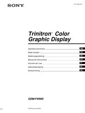 Sony Trinitron GDM-FW900 Mode D'emploi