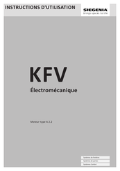 Siegenia KFV Instructions D'utilisation