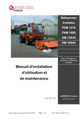 Kersten FKM 1500 Manuel D'installation, D'utilisation Et De Maintenance