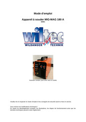 WilTec MIG-MAG 180 A Mode D'emploi