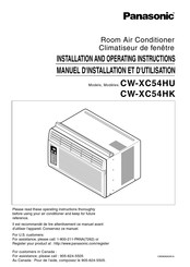 Panasonic CW-XC54HU Manuel D'installation Et D'utilisation