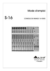 Alto S-16 Mode D'emploi