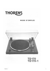THORENS TD 170-1 Mode D'emploi