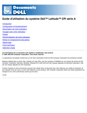 Dell Latitude CPi Série Guide D'utilisation