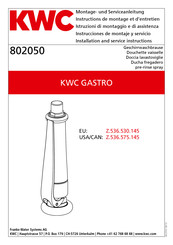 KWC GASTRO Z.536.575.145 Instructions De Montage Et D'entretien
