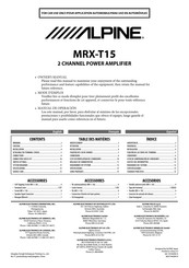 Alpine MRX-T15 Mode D'emploi