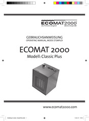 ECOMAT 2000 Classic Plus Mode D'emploi