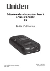 Uniden R3 Guide D'utilisation