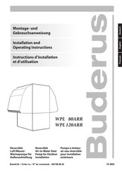 Buderus WPL 80ARR Instructions D'installation Et D'utilisation