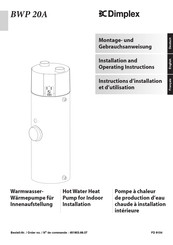 Dimplex BWP 20A Instructions D'installation Et D'utilisation