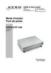 KERN and SOHN KTP V40 Mode D'emploi