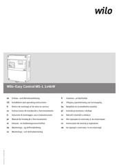 Wilo Easy Control MS-L 1x4kW-M-DOL-S Notice De Montage Et De Mise En Service