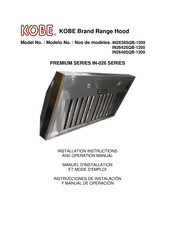 Kobe Range Hoods PREMIUM IN2636SQB-1200 Manuel D'installation Et Mode D'emploi