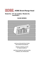 Kobe Range Hoods IN2636SQB-1 Manuel D'installation Et Mode D'emploi