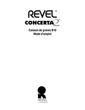 Revel CONCERTA 2 B10 Mode D'emploi